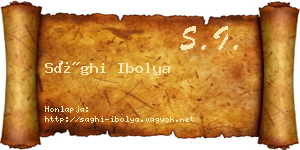Sághi Ibolya névjegykártya